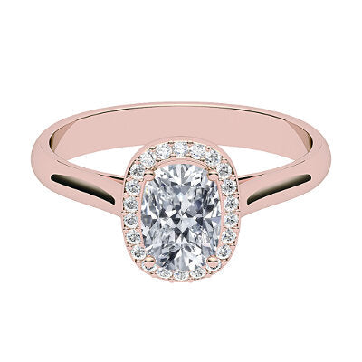 Vittoria Cushion Solitaire halo Classic band 4 Prongs