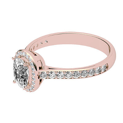Vittoria Cushion Solitaire halo Half diamond band 4 Prongs