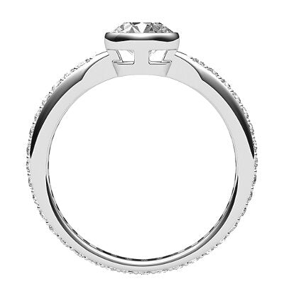 Simple Flat Round Solitaire Full diamond band