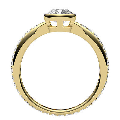 Simple Flat Round Solitaire Full diamond band