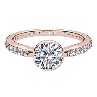 Simple Flat Round Solitaire Full diamond band