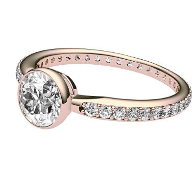 Simple Flat Round Solitaire Full diamond band