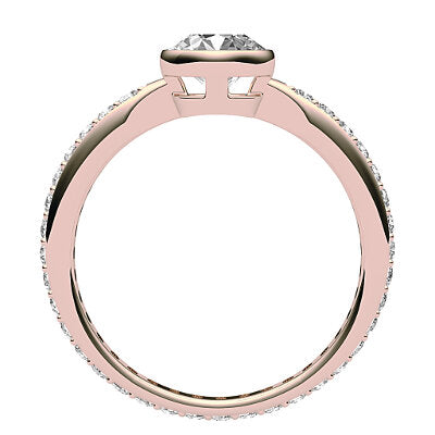 Simple Flat Round Solitaire Full diamond band