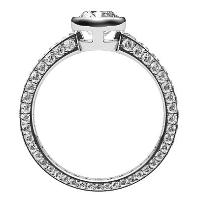 Simple Flat Round Solitaire Full coverage diamond band