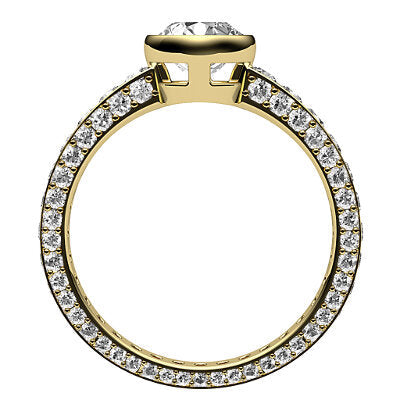 Simple Flat Round Solitaire Full coverage diamond band