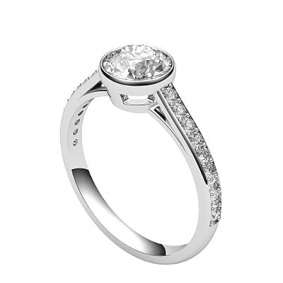 Trionfo Round Solitaire Half diamond band