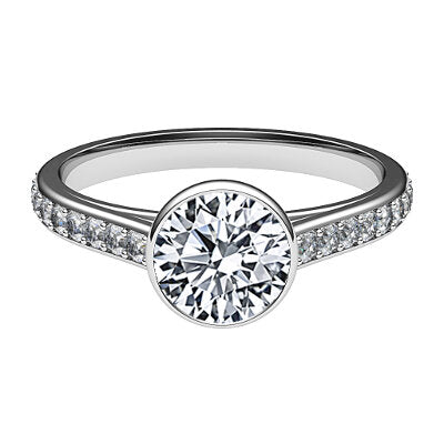 Trionfo Round Solitaire Half diamond band