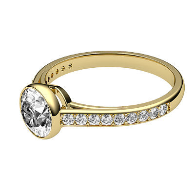 Trionfo Round Solitaire Half diamond band