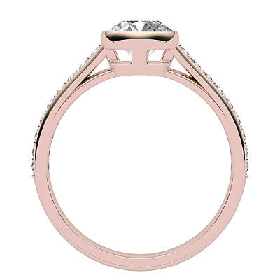 Trionfo Round Solitaire Half diamond band
