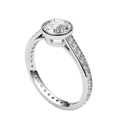 Trionfo Round Solitaire Full diamond band