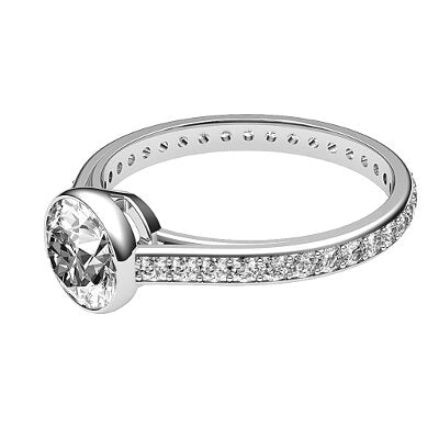 Trionfo Round Solitaire Full diamond band