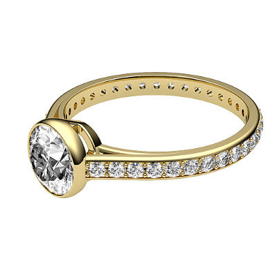 Trionfo Round Solitaire Full diamond band