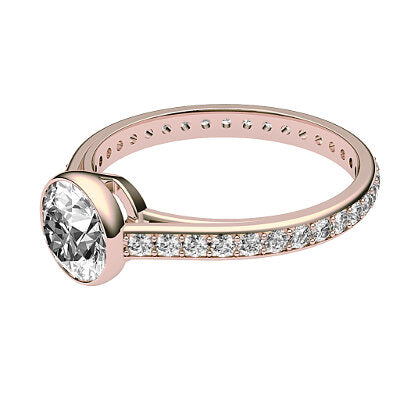 Trionfo Round Solitaire Full diamond band