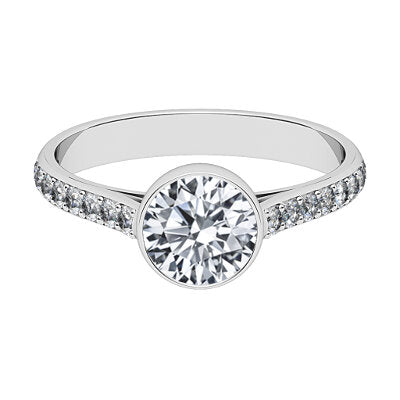 Vittoria Round Solitaire Half diamond band