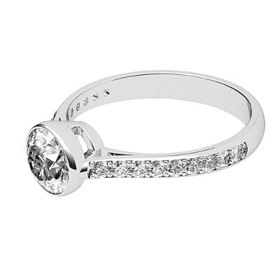 Vittoria Round Solitaire Half diamond band