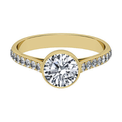 Vittoria Round Solitaire Half diamond band