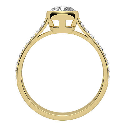 Vittoria Round Solitaire Half diamond band