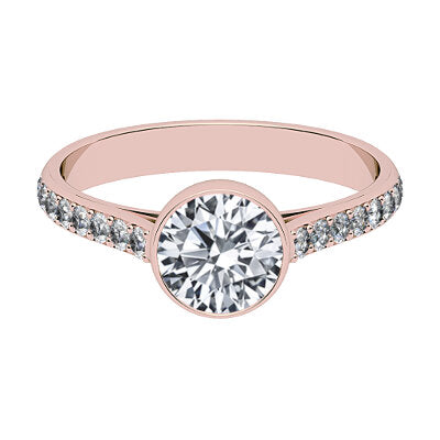 Vittoria Round Solitaire Half diamond band