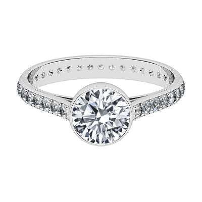 Vittoria Round Solitaire Full diamond band