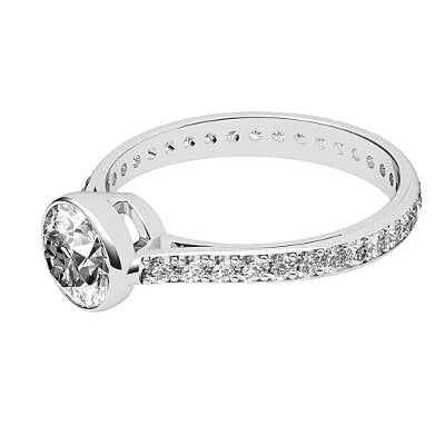 Vittoria Round Solitaire Full diamond band