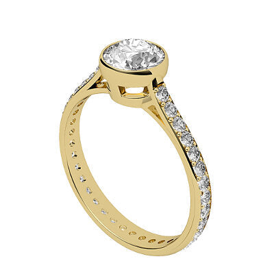 Vittoria Round Solitaire Full diamond band