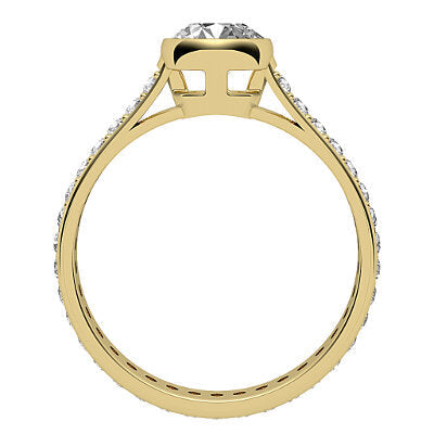 Vittoria Round Solitaire Full diamond band