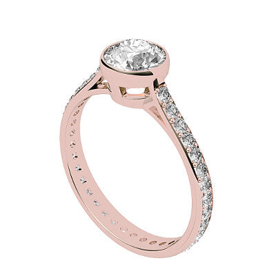 Vittoria Round Solitaire Full diamond band