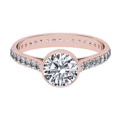 Vittoria Round Solitaire Full diamond band