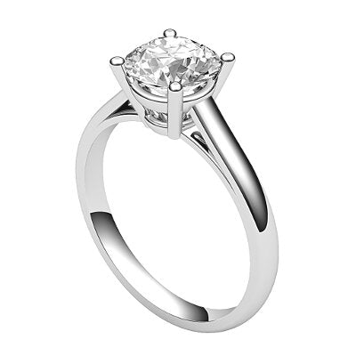 Trionfo Round Solitaire Classic band 4 Prongs