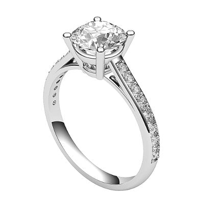 Trionfo Round Solitaire Half diamond band 4 Prongs