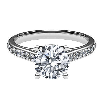 Trionfo Round Solitaire Half diamond band 4 Prongs