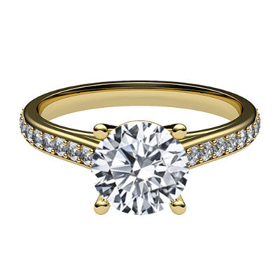 Trionfo Round Solitaire Half diamond band 4 Prongs