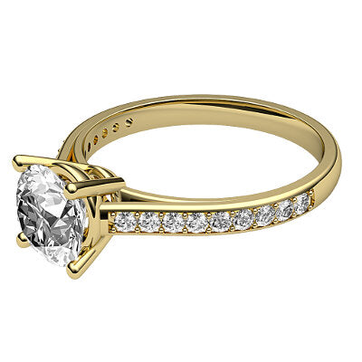 Trionfo Round Solitaire Half diamond band 4 Prongs