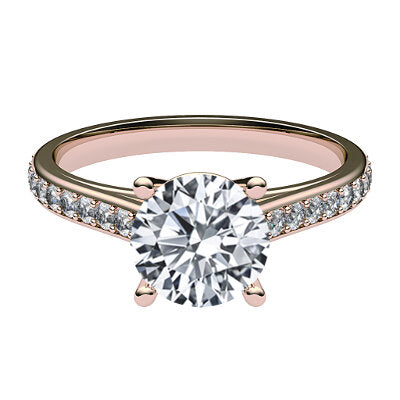 Trionfo Round Solitaire Half diamond band 4 Prongs