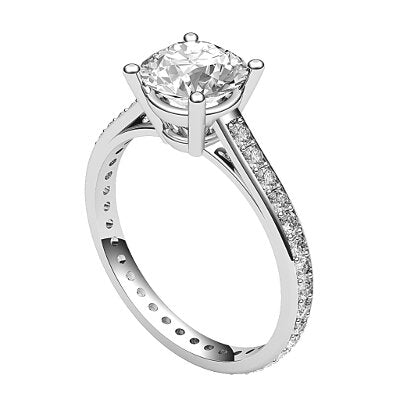 Trionfo Round Solitaire Full diamond band 4 Prongs