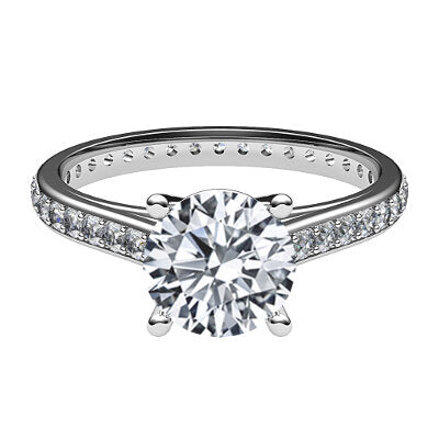 Trionfo Round Solitaire Full diamond band 4 Prongs