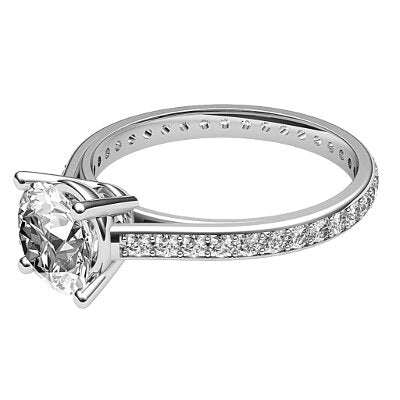 Trionfo Round Solitaire Full diamond band 4 Prongs