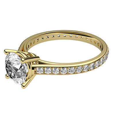 Trionfo Round Solitaire Full diamond band 4 Prongs
