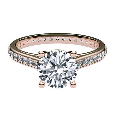 Trionfo Round Solitaire Full diamond band 4 Prongs