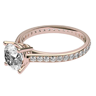 Trionfo Round Solitaire Full diamond band 4 Prongs