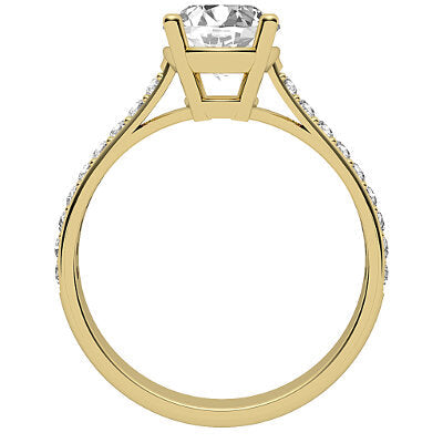 Vittoria Round Solitaire Half diamond band 4 Prongs