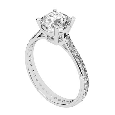 Vittoria Round Solitaire Full diamond band 4 Prongs