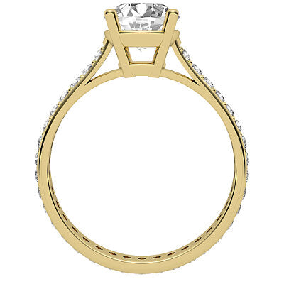 Vittoria Round Solitaire Full diamond band 4 Prongs