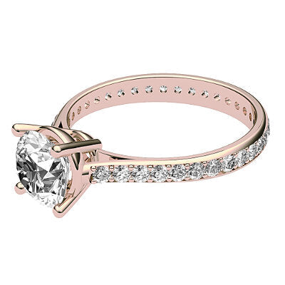 Vittoria Round Solitaire Full diamond band 4 Prongs