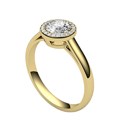Trionfo Round Solitaire halo Classic band