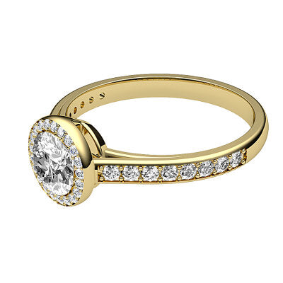 Trionfo Round Solitaire halo Half diamond band