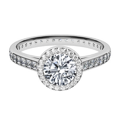 Trionfo Round Solitaire halo Full diamond band