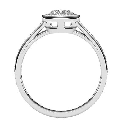 Trionfo Round Solitaire halo Full diamond band