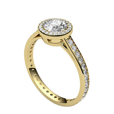 Trionfo Round Solitaire halo Full diamond band