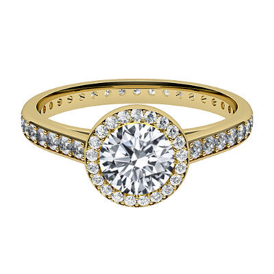 Trionfo Round Solitaire halo Full diamond band